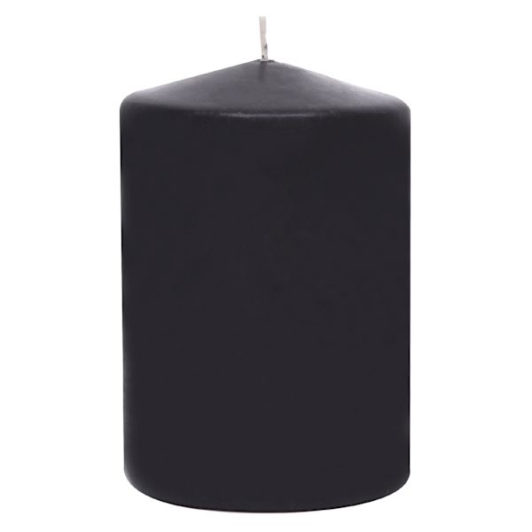 Black Unscented Overdip Pillar Candle, 3x4