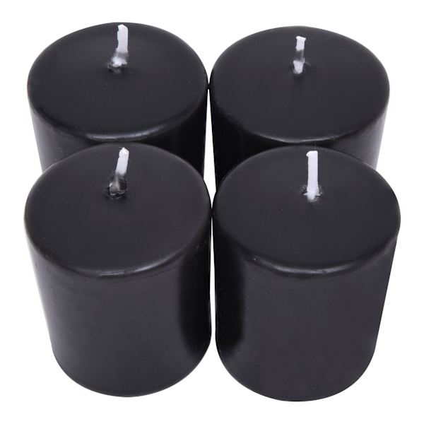 4-Pack Unscented Overdip Votive Candles, Black