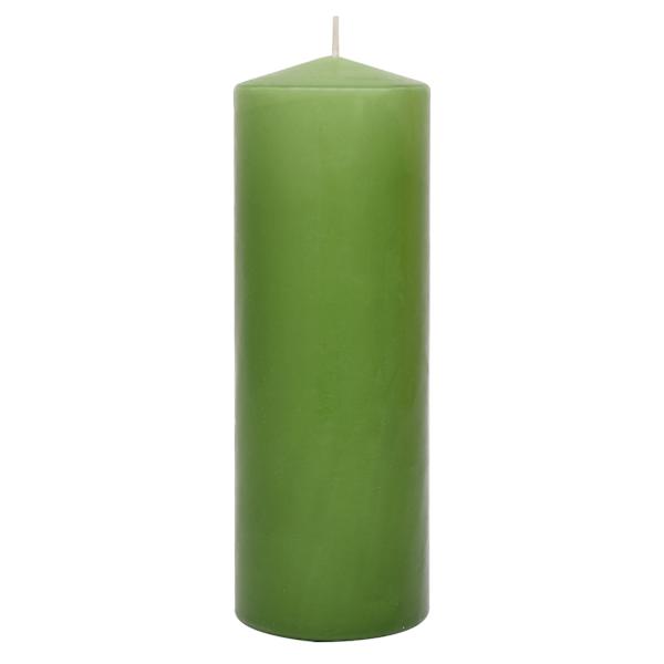 Green Unscented Overdip Pillar Candle, 3x8