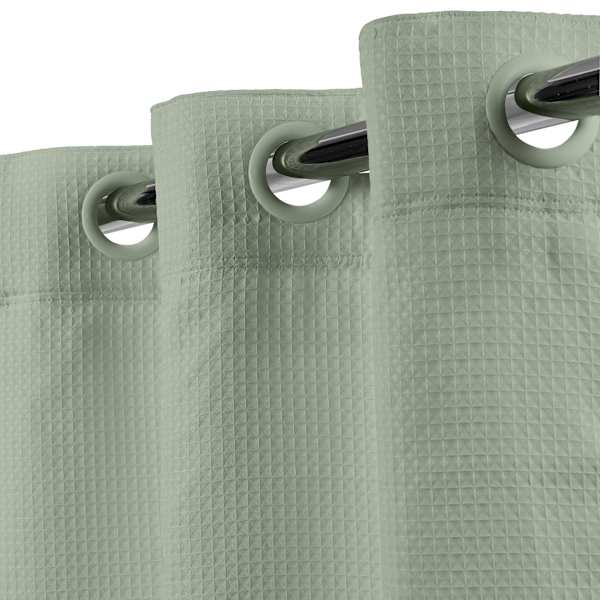 Sage Hookless Waffle Solid Shower Curtain, 74"