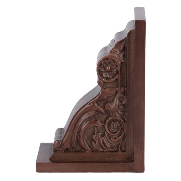 Found & Fable Wood Scroll Bookend, 6.9"