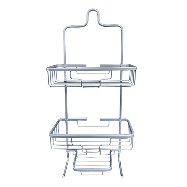 Grey Aluminum Shower Caddy, 23"