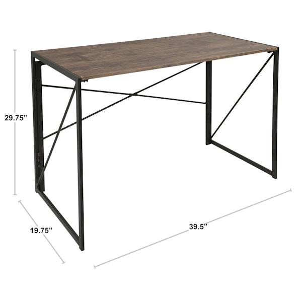 Dakota Black & Brown Industrial Modern Office Desk