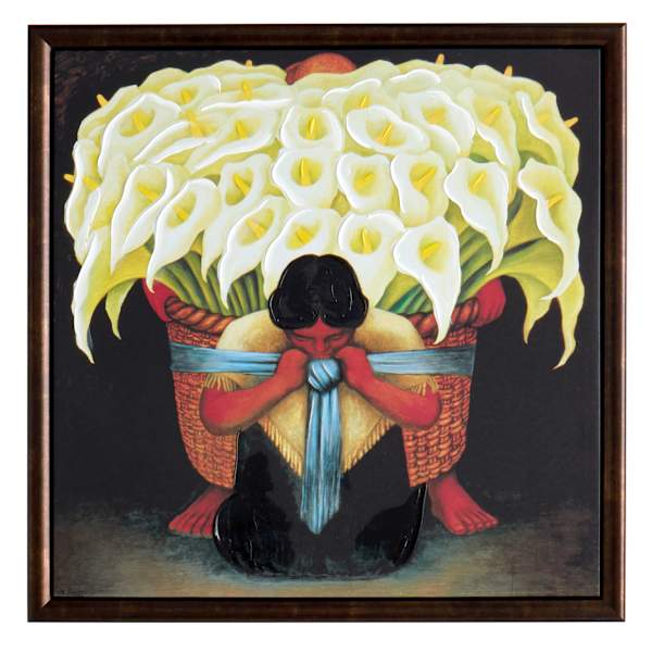Framed The Flower Carrier Canvas Wall Art, 26"