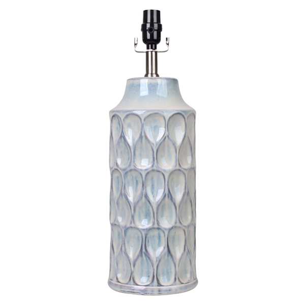 Blue & White Reactive Glaze Ceramic Medium Table Lamp Base, 20"
