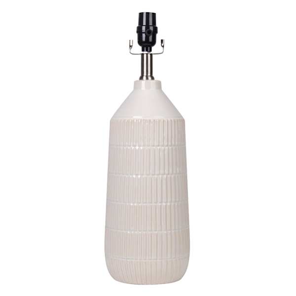 Found & Fable White Textured Ceramic Medium Table Lamp Base, 19"