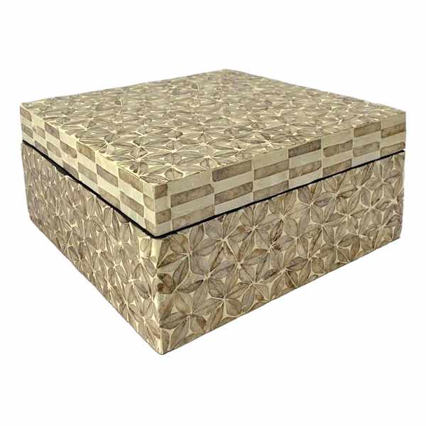 Brown Star Capiz Square Decorative Box, 9.8"