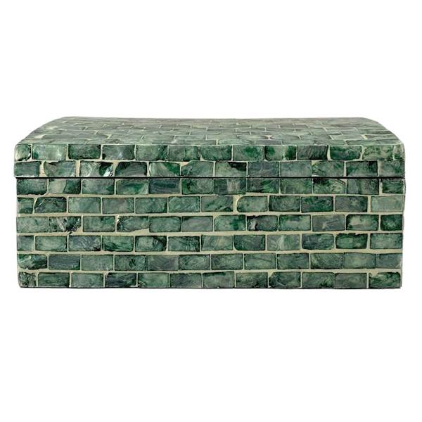 Found & Fable Green Capiz Box, Small