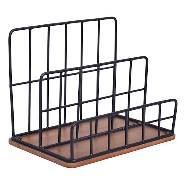 Crosby St. Matte Black Wire Wooden Letter Sorter