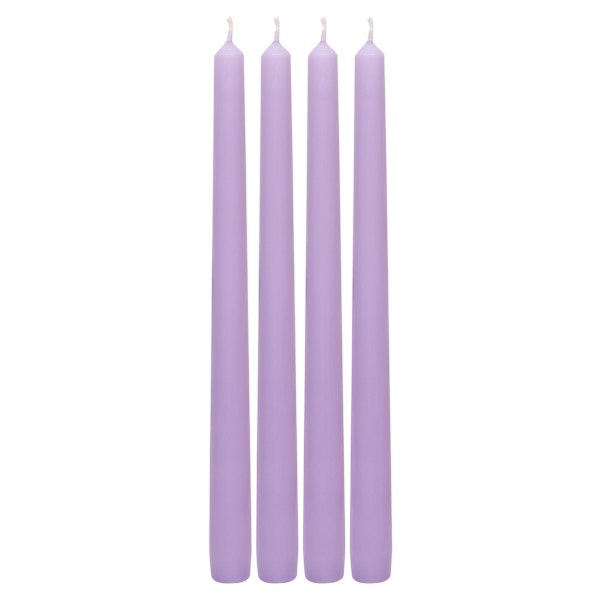 4-Pack Purple Unscented Overdip Taper Candles, 10"