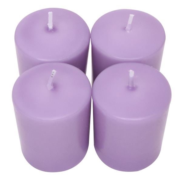 4-Pack Unscented Overdip Votive Candles, Purple