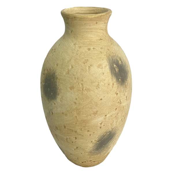 Honeybloom Beige Distressed Ceramic Vase, 9.7"