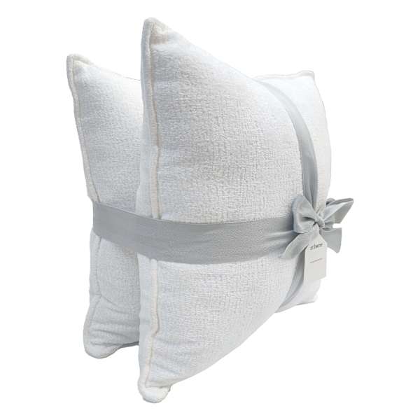 White textured pillows top