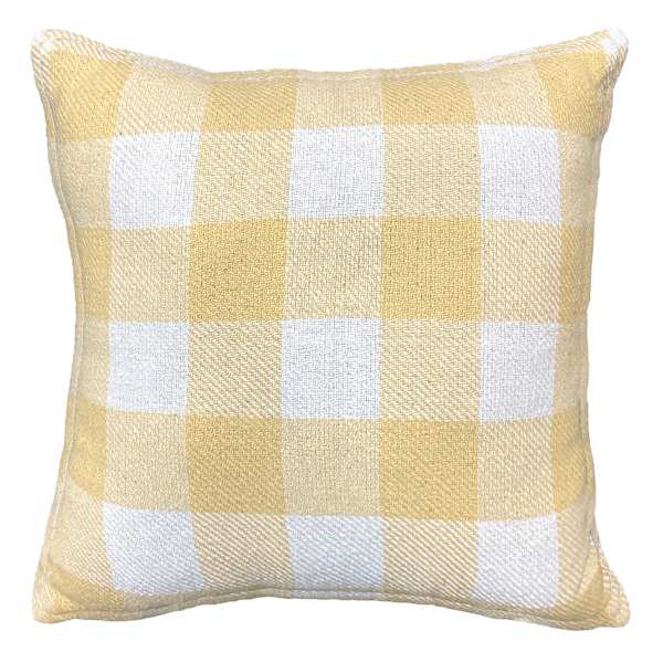 Honeybloom Yellow Mud Cloth Check Throw Pillow, 18"