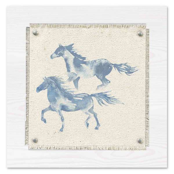 Ty Pennington Frayed Horse Print Linen Sign, 8"