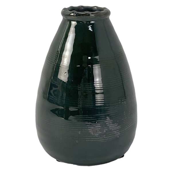 Found & Fable Green Glazed Vase, 6.5"