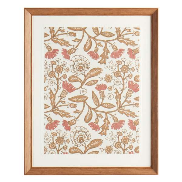 Honeybloom Glass Framed Folk Pattern Print Wall Art, 24x30