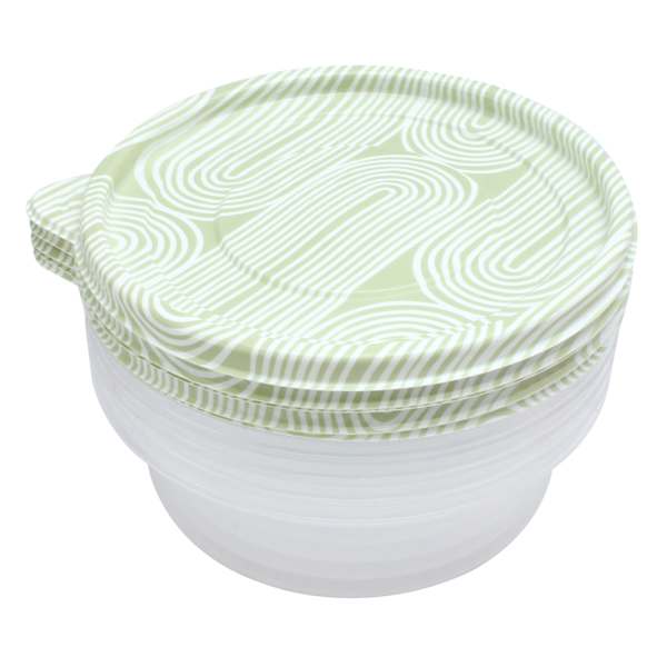 10-Piece Round Green Swirled Food Storage Containers