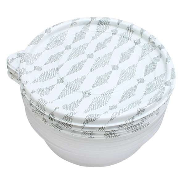 10-Piece Round Grey Geo Food Storage Containers
