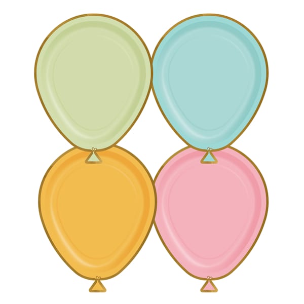 8-Pack Die Cut Birthday Balloon Plates