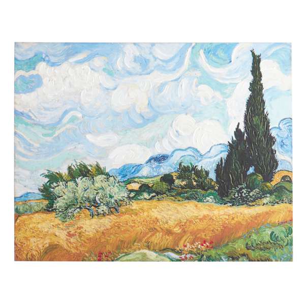 Wheat Field with Cypresses Canvas Wall Art, 40x31