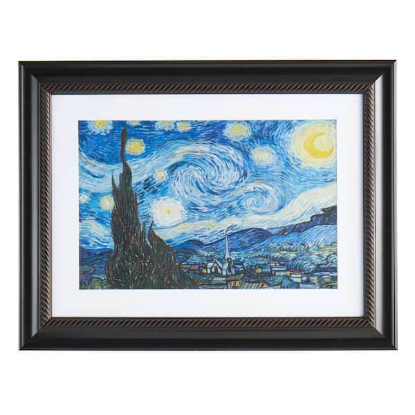 Glass Framed Starry Night Print Wall Art, 28x22