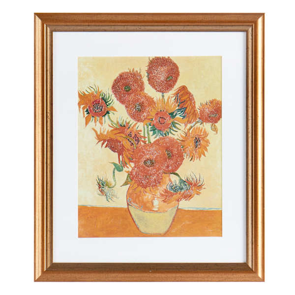 Glass Framed Sunflowers Print Wall Art, 18x21