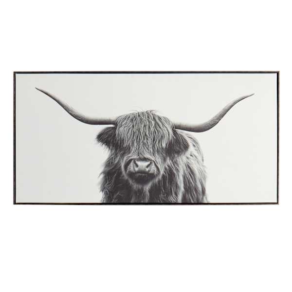 Ty Pennington Framed Highland Cow Canvas Wall Art, 48x24