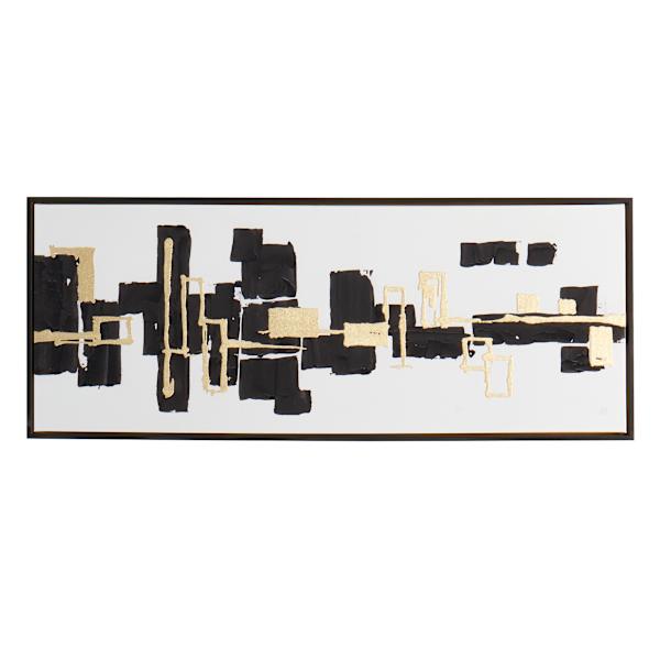 Crosby St. Framed Abstract Boxes Canvas Wall Art, 40x16