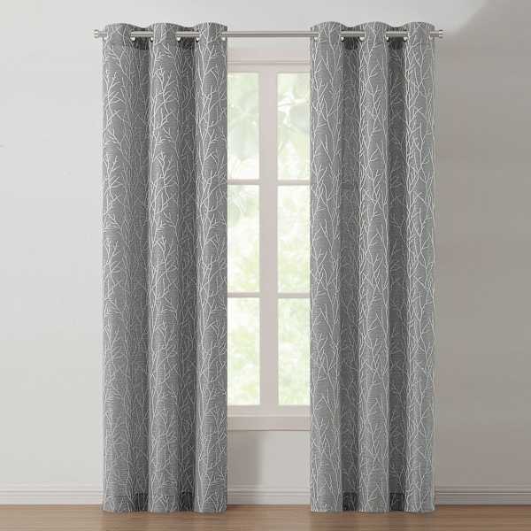 Dashwood Ash Grey Light Filtering Curtain Panel, 84"