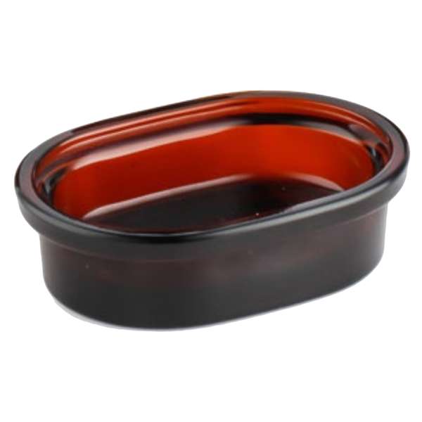 Honeybloom Asher Glass Amber Soap Dish, 5.3"