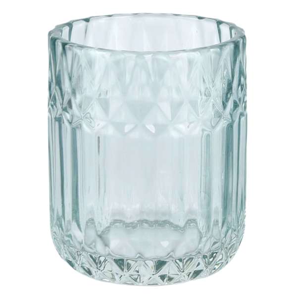 Providence Diana Blue Textured Glass Tumbler, 3.9"
