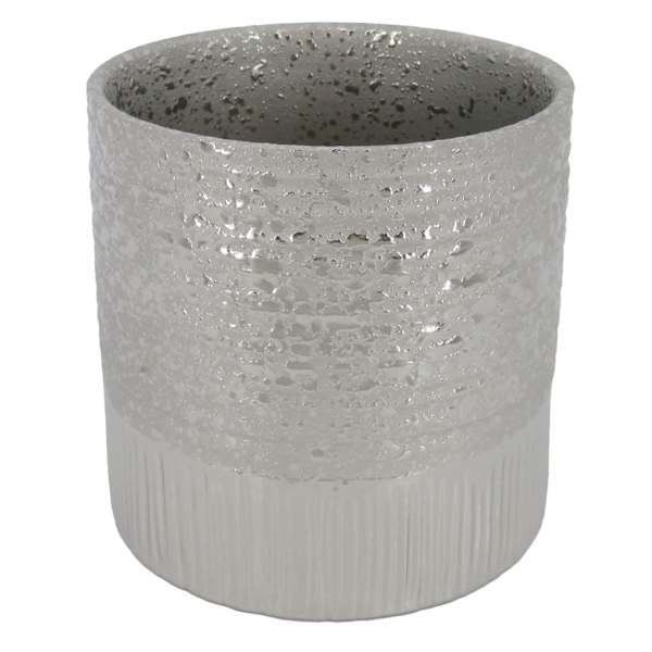 Crosby St. Indoor Textured Silver Pot, 5"