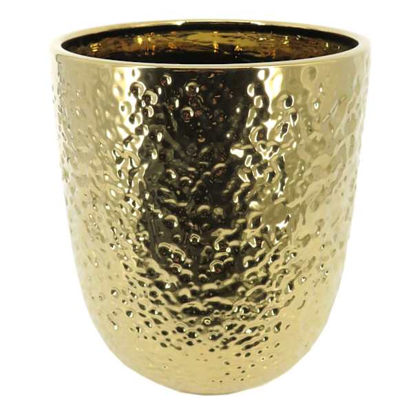 Found & Fable Indoor Gold Dimple Tall Planter, 9.5"