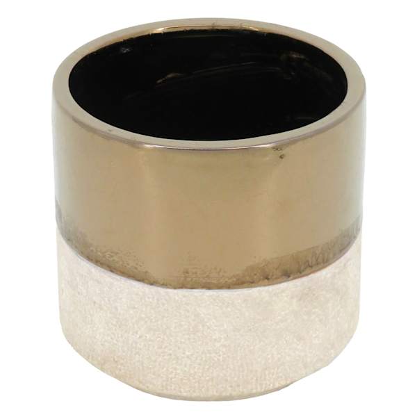 Found & Fable Indoor Two-Tone Gold & Neutral Pot, 5.5"