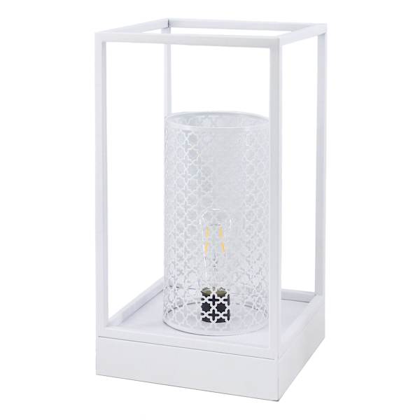 Found & Fable White Metal Outdoor LED Lantern, 14"