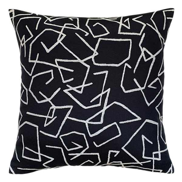 Crosby St. Black Geo Jacquard Throw Pillow, 18"