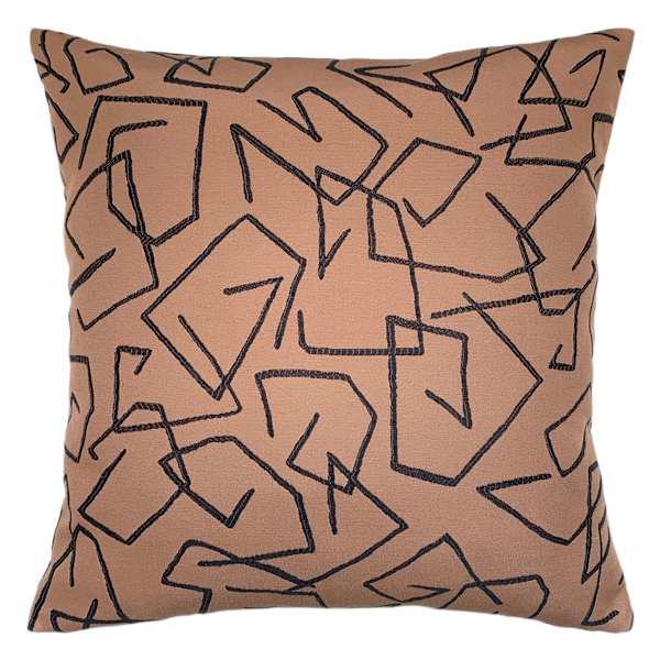 Crosby St. Brown Geo Jacquard Throw Pillow, 18"