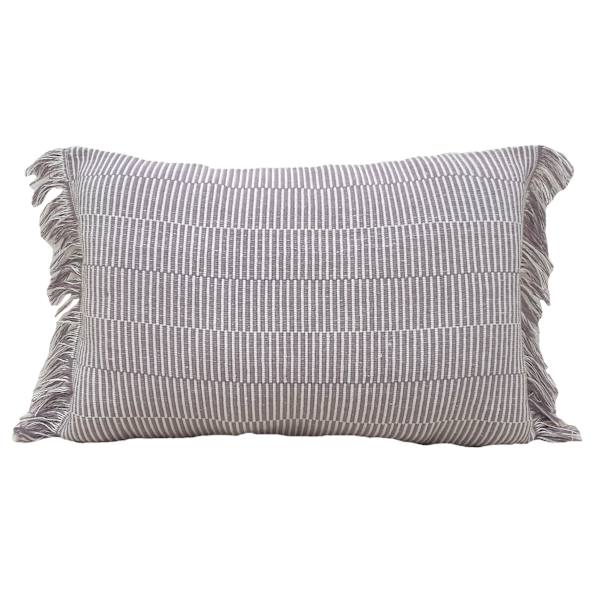 Honeybloom Purple Chunky Woven Stripe Throw Pillow, 14x24
