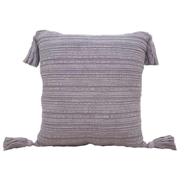 Honeybloom Purple Chunky Slub Weave Throw Pillow, 18"