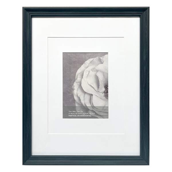 11x14 Black Ornate Matted to 5x7 Wall Frame