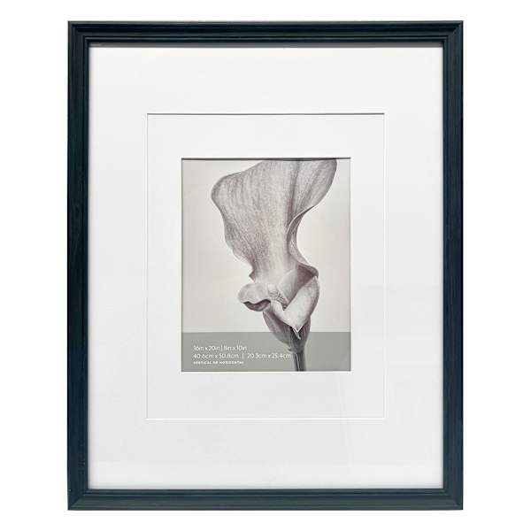 16x20 Black Ornate Matted to 8x10 Wall Frame