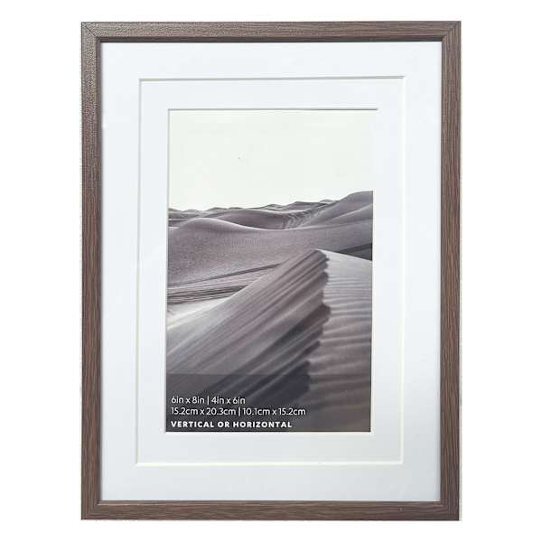 6x8 Walnut Thin Matted to 4x6 Wall Frame