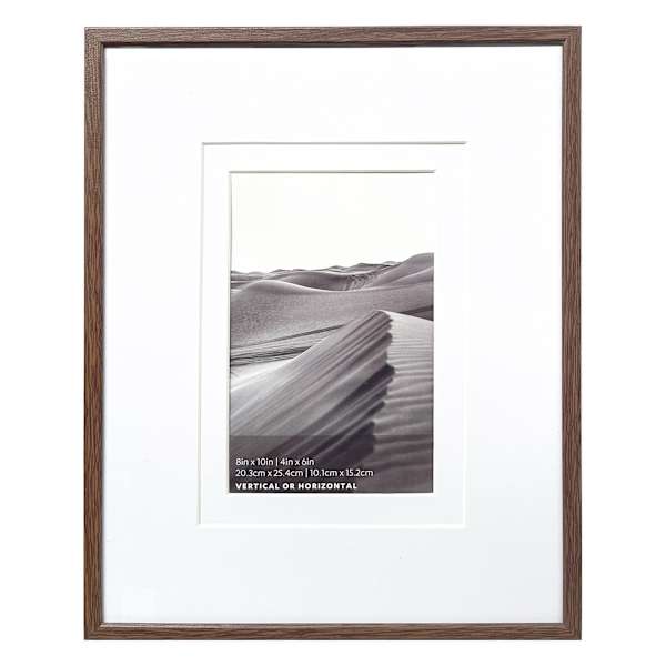8x10 Walnut Thin Matted to 4x6 Wall Frame
