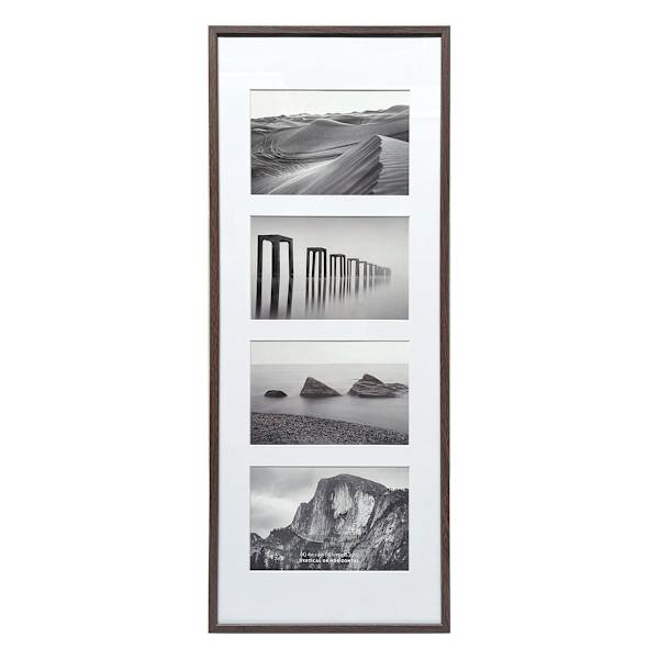 4-Opening Walnut Thin Collage Picture Frame, 8x20