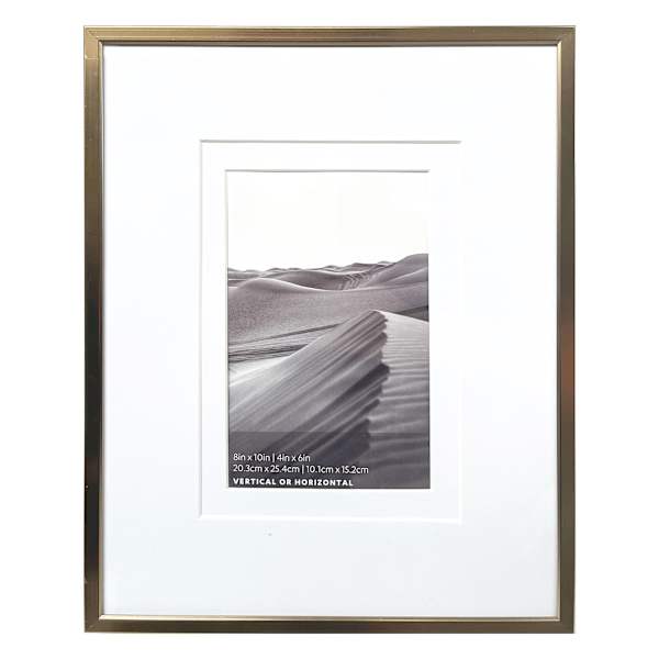 8x10 Champagne Thin Matted to 4x6 Wall Frame
