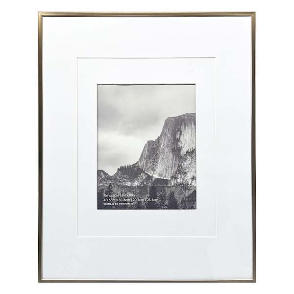 16x20 Champagne Thin Matted to 8x10 Wall Frame
