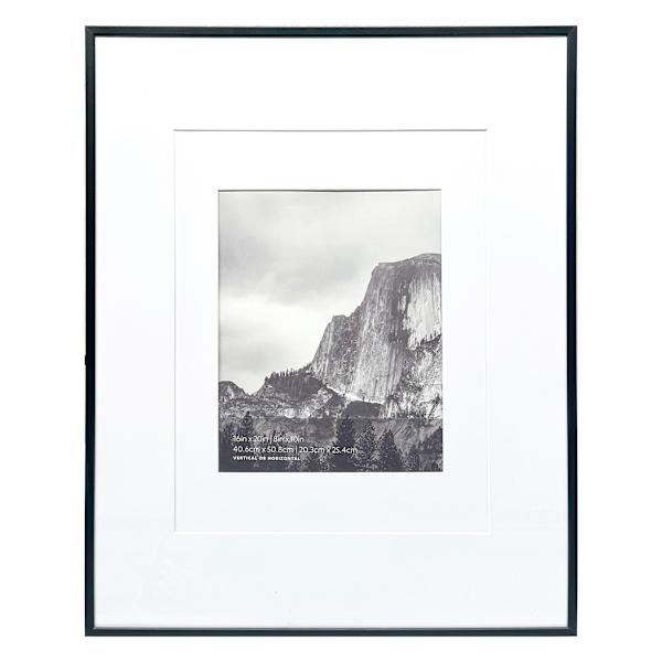 16x20 Black Thin Matted to 8x10 Wall Frame