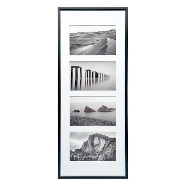 4-Opening Black Thin Collage Picture Frame, 8x20