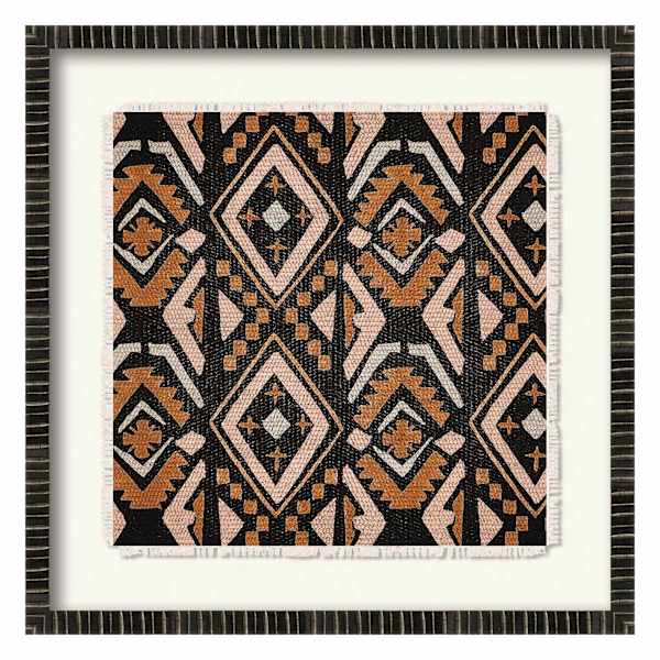 Tracey Boyd Glass Framed Tribal Print Wall Art, 17"